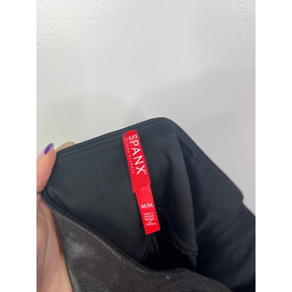 NEW Spanx Faux Leather Casual Elastic Waist Pull On Leggings Black Size: Medium - Picture 6 of 10